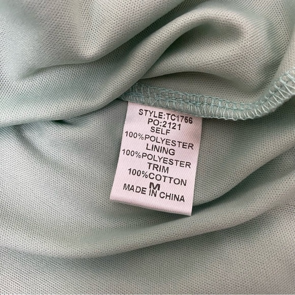 GiGio by Umgee Sea Foam Green Boho Chiffon Ditsy Floral Ruffle Dress - Picture 13 of 16